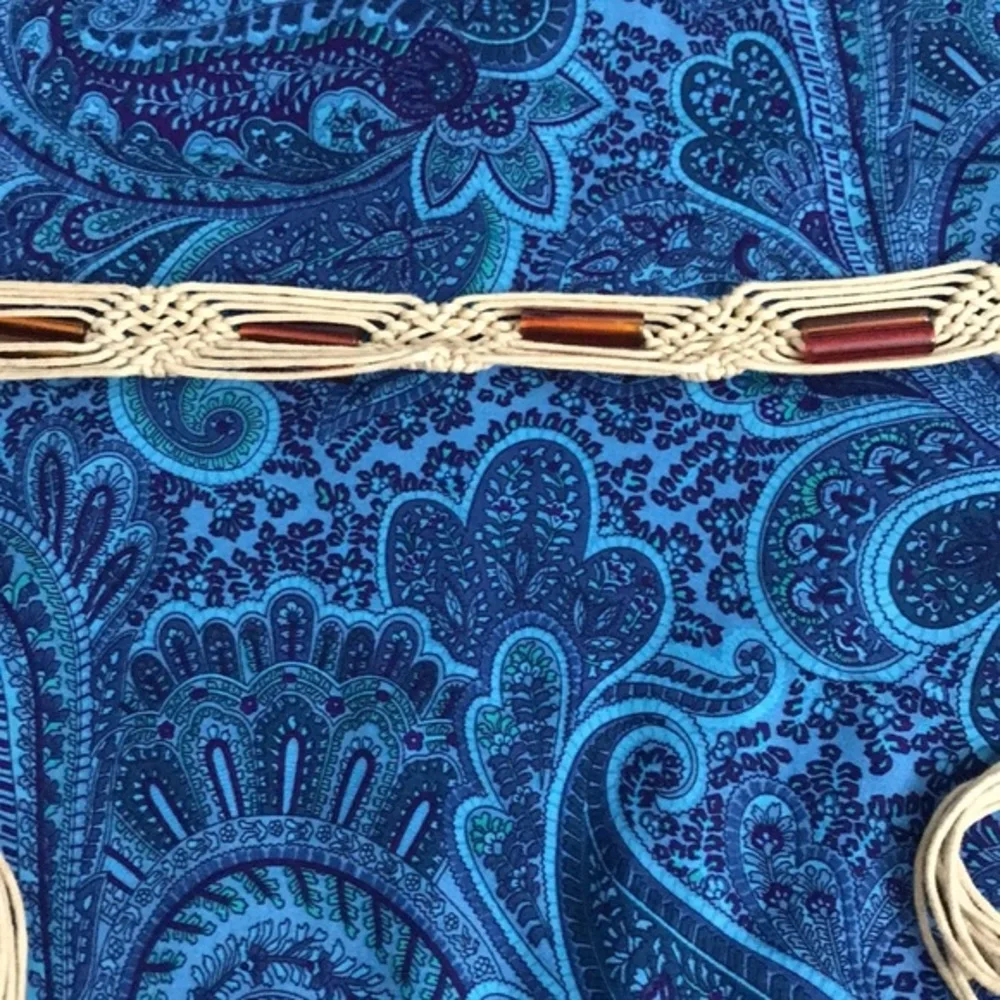 Vintage Macrame Beaded Belt, 67” long.